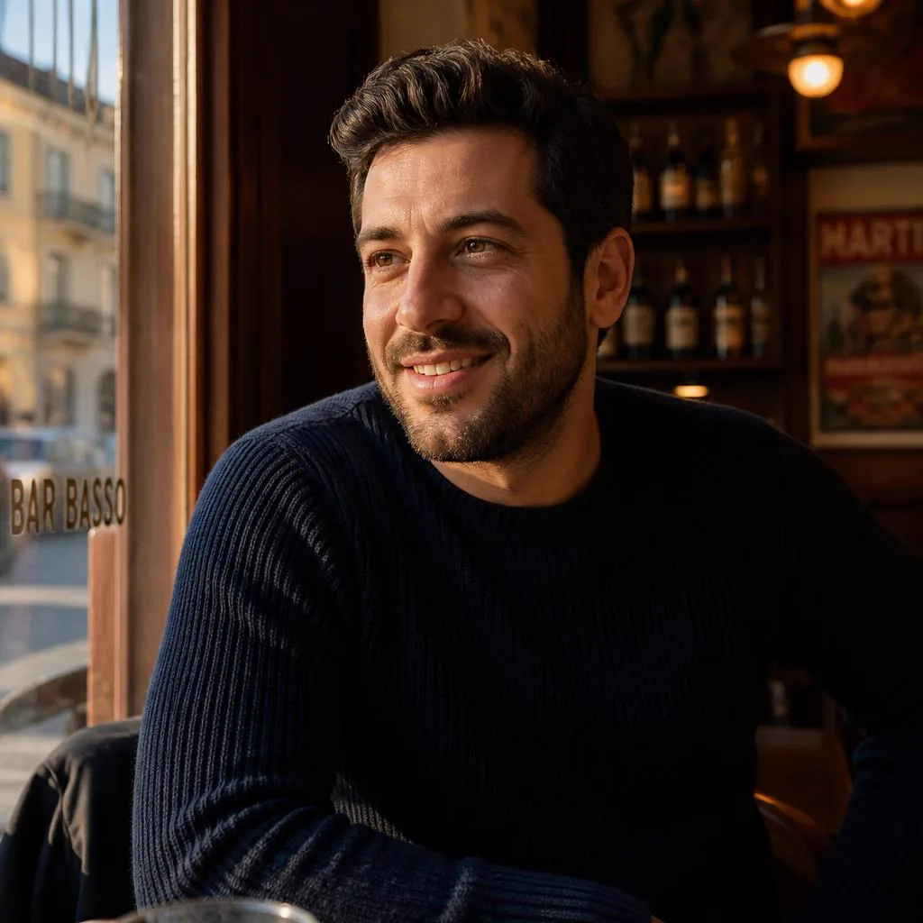 Uomo adulto seduto in un bar